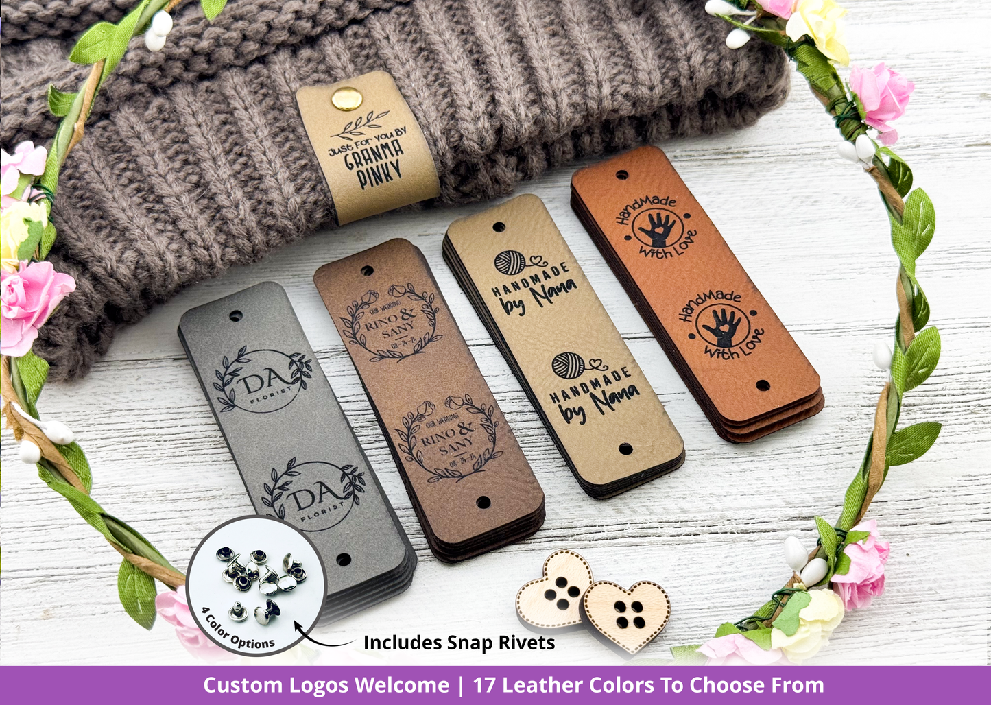 Custom Tags 0.95 x 3 inch For Knitting And Crochet