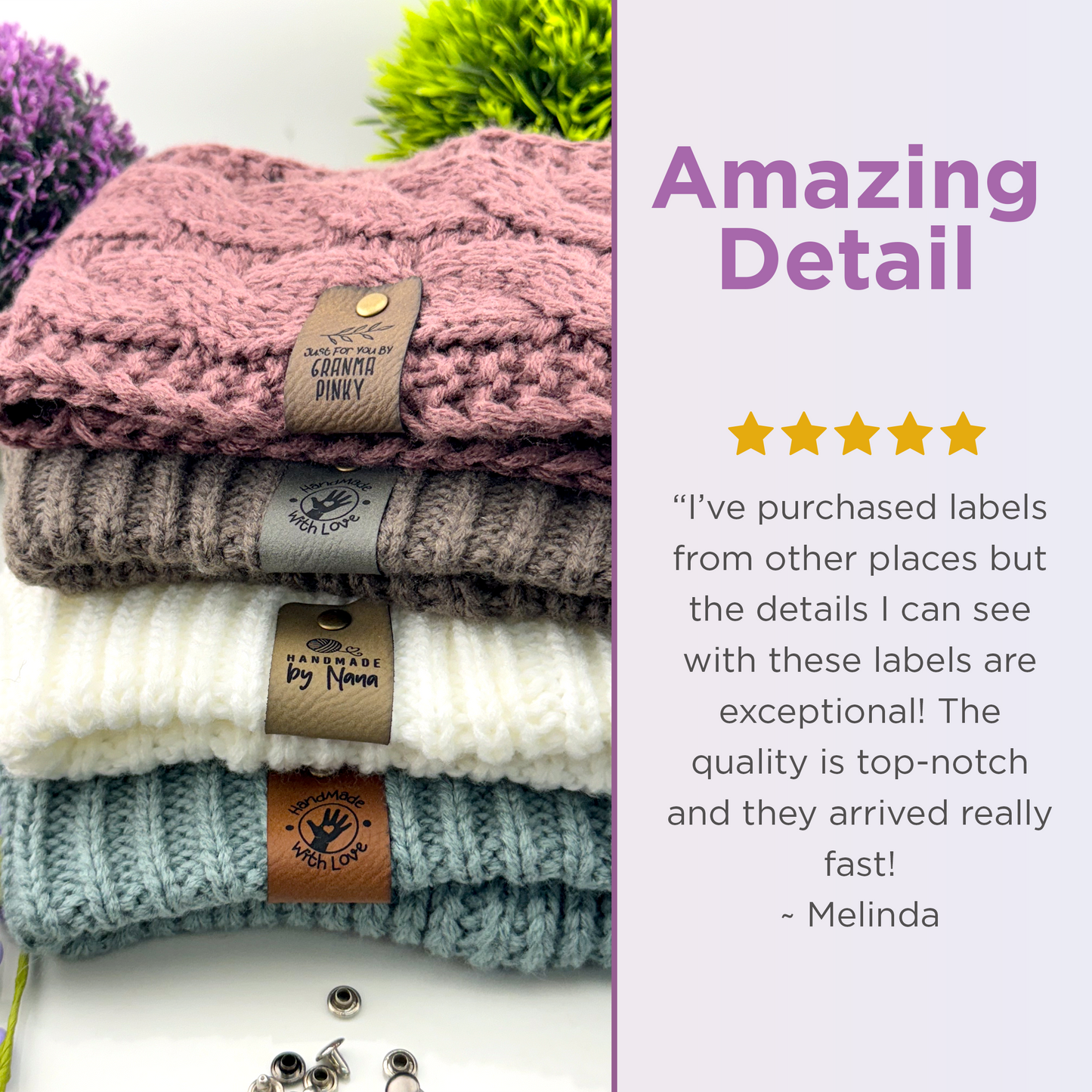 Custom Tags 0.95 x 3 inch For Knitting And Crochet