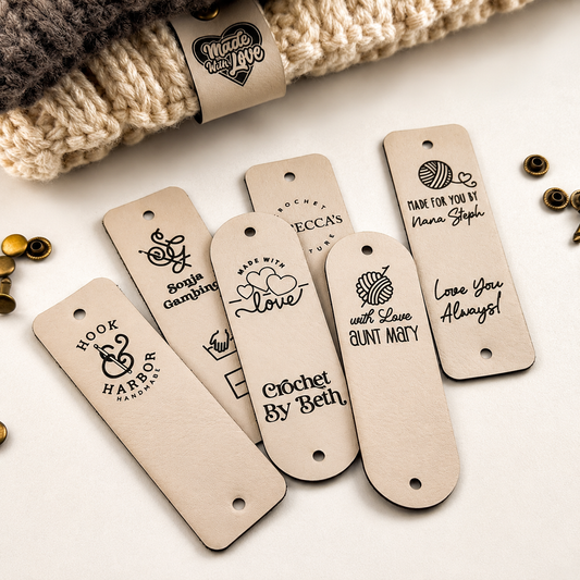 3"x0.95" Custom Faux Leather Labels