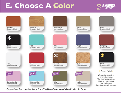 Custom Faux Leather Tags - Square - Sew-On - 1 x 1 in.