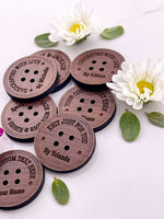 Custom Walnut Buttons - Classical Style - 1 x 1 in. - Artifox Studios