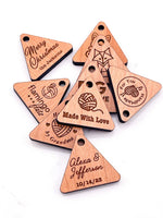 Custom Wooden Tags - Triangle - 1 x 1 in. - Artifox Studios