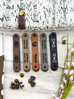 Personalized Faux Leather Labels for Knitting, Crochet, and Handmade Gifts 3" x 0.5"