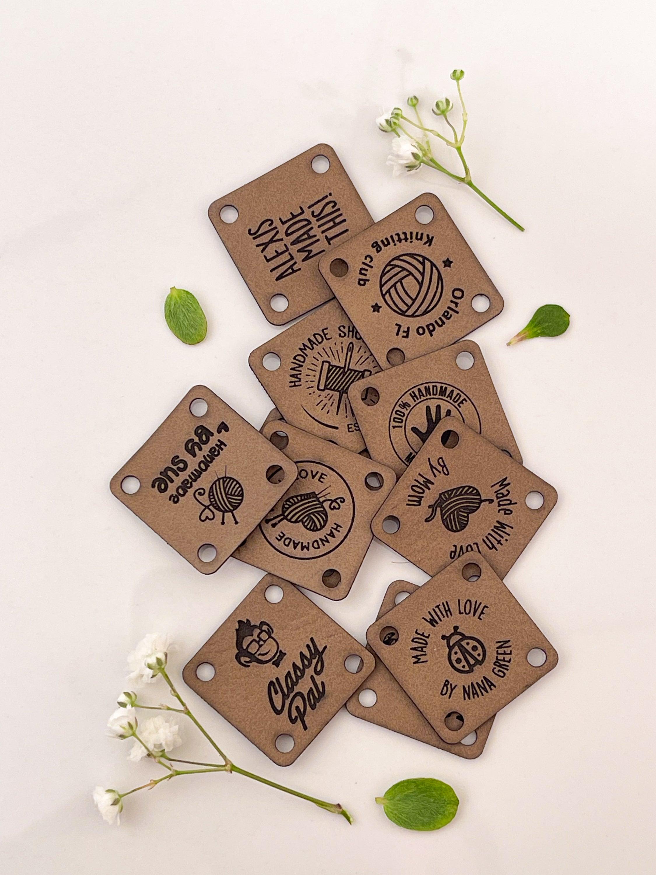 Custom Tags for Handmade Items Real Leather Personalized 