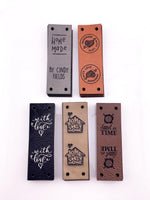 Custom Faux Leather Labels - Half Fold - Sew On - 3 x 1 in - Artifox Studios