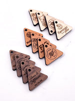 Custom Wooden Tags - Triangle - 1 x 1 in. - Artifox Studios