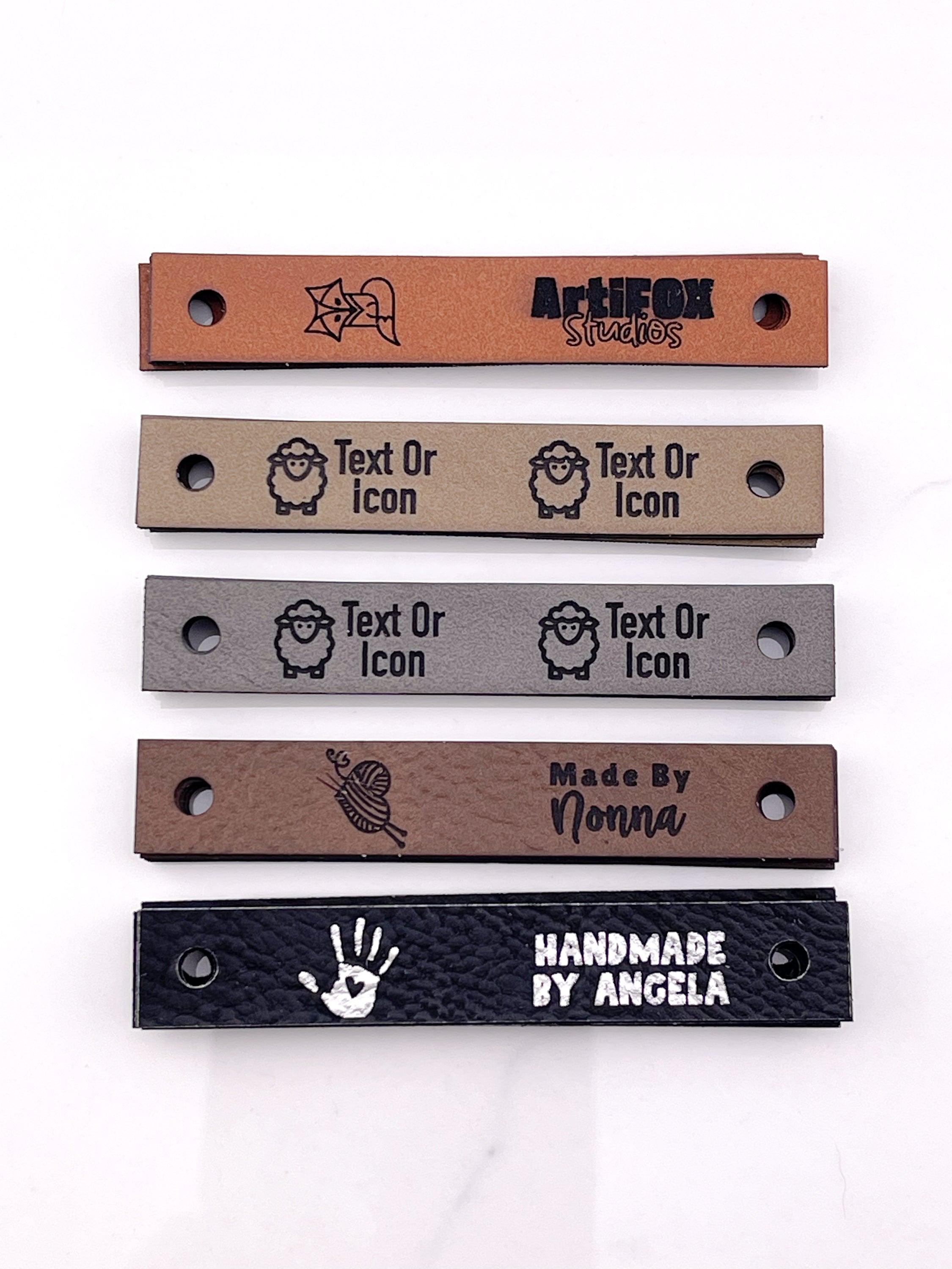Custom Personalized Leather Labels Square Tags for Knitting
