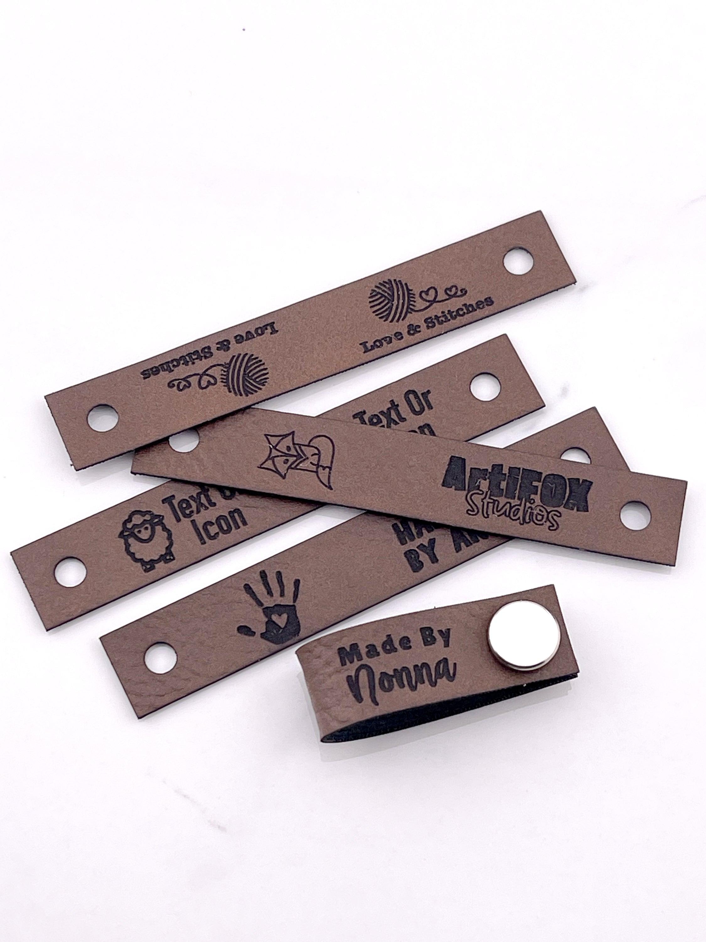 Custom Faux Leather Tags - Square - Sew-On - 1 x 1 in. – Artifox Studios