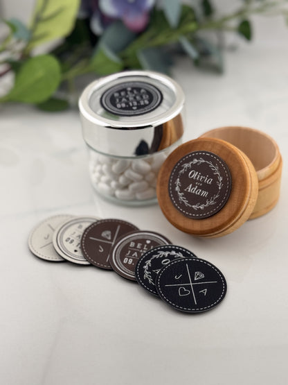 Elegant Custom Engraved Wedding Favor Labels