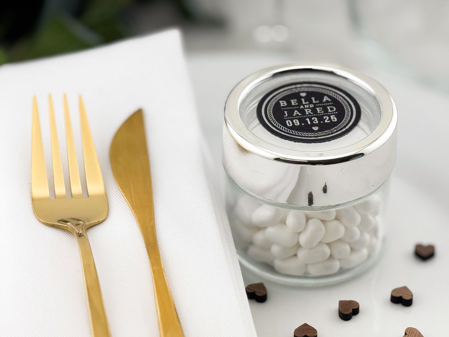 Elegant Custom Engraved Wedding Favor Labels