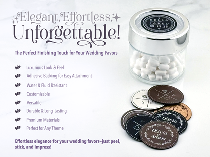 Elegant Custom Engraved Wedding Favor Labels