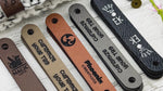 Personalized Faux Leather Labels for Knitting, Crochet, and Handmade Gifts 3" x 0.5"